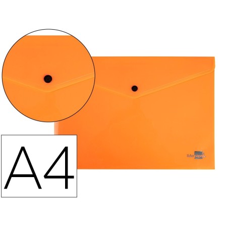 CARPETA LIDERPAPEL DOSSIER BROCHE POLIPROPILENO DIN A4 NARANJA FLUO...