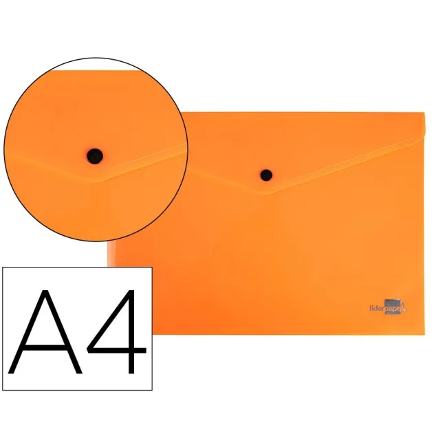 CARPETA LIDERPAPEL DOSSIER BROCHE POLIPROPILENO DIN A4 NARANJA FLUO...