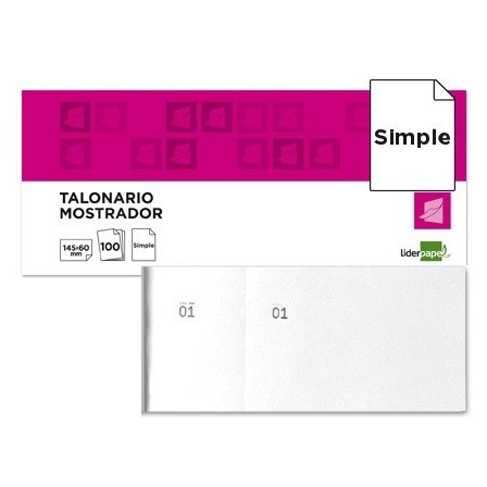 TALONARIO LIDERPAPEL MOSTRADOR 60X145 MM TL02 BLANCO CON MATRIZ