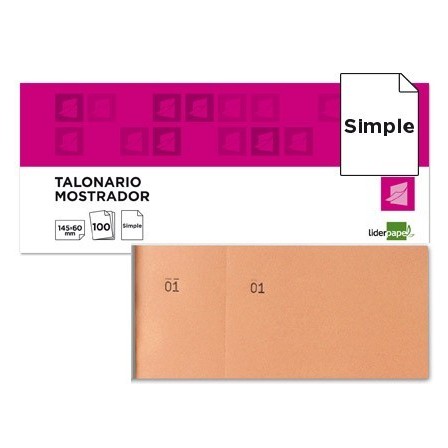 TALONARIO LIDERPAPEL MOSTRADOR 60X145 MM TL04 NARANJA CON MATRIZ