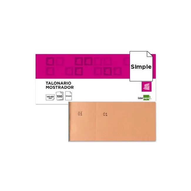 TALONARIO LIDERPAPEL MOSTRADOR 60X145 MM TL04 NARANJA CON MATRIZ