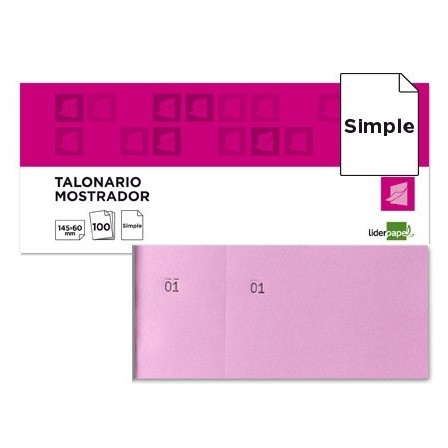 TALONARIO LIDERPAPEL MOSTRADOR 60X145 MM TL05 ROSA CON MATRIZ