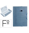 CARPETA LIDERPAPEL GOMAS FOLIO 3 SOLAPAS CARTON PINTADO AZUL 410 G/M2