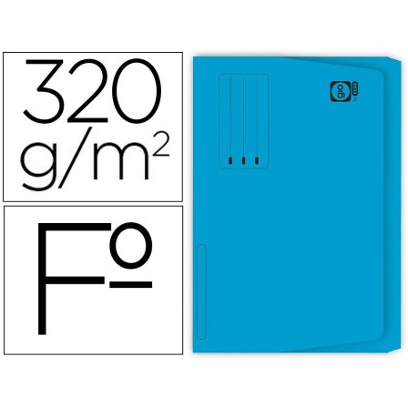 SUBCARPETA CARTULINA GIO FOLIOPOCKET AZUL CON BOLSA Y SOLAPA