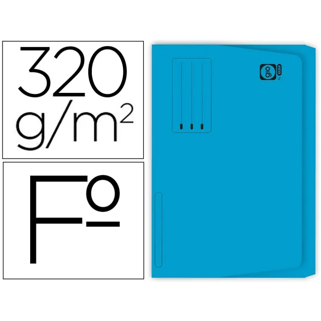 SUBCARPETA CARTULINA GIO FOLIOPOCKET AZUL CON BOLSA Y SOLAPA