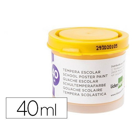 TEMPERA LIDERPAPEL ESCOLAR 40 ML AMARILLO ORO