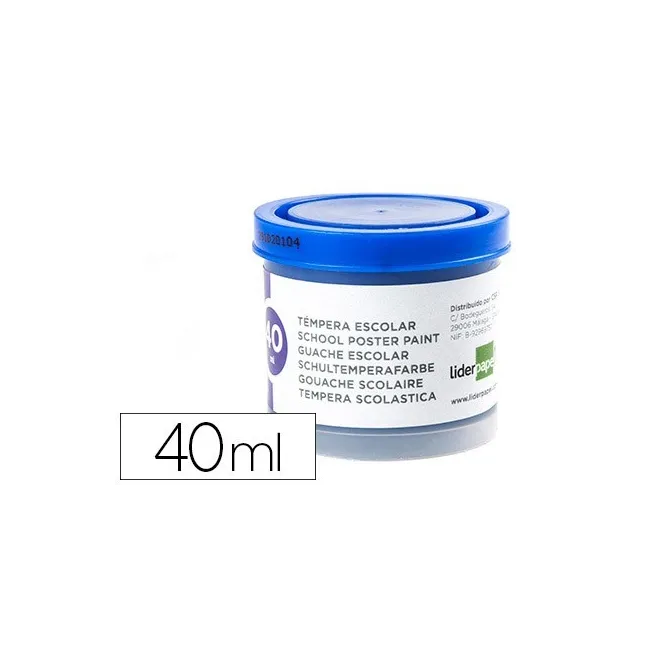TEMPERA LIDERPAPEL ESCOLAR 40 ML AZUL ULTRAMAR