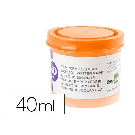TEMPERA LIDERPAPEL ESCOLAR 40 ML NARANJA