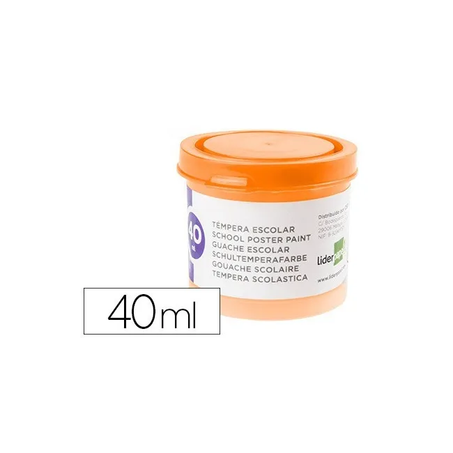 TEMPERA LIDERPAPEL ESCOLAR 40 ML NARANJA