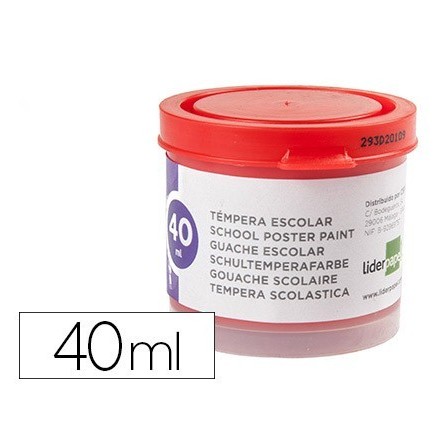 TEMPERA LIDERPAPEL ESCOLAR 40 ML ROJO