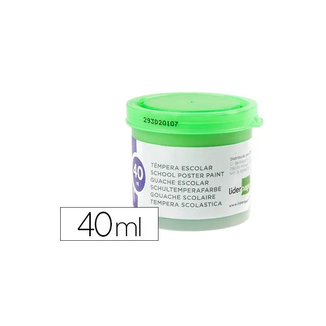 TEMPERA LIDERPAPEL ESCOLAR 40 ML VERDE CLARO