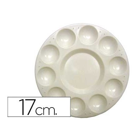 PALETA PLASTICO ARTIST CIRCULAR CON 10 HUECOS TAMAÑO 17CM