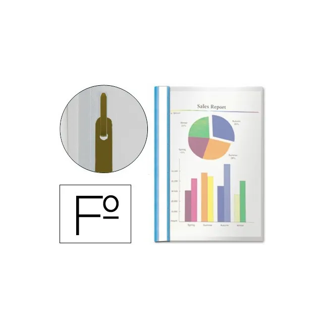 CARPETA DOSSIER FASTENER PLASTICO ESSELTE FOLIO AZUL