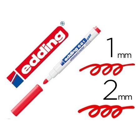 ROTULADOR EDDING PARA PIZARRA BLANCA 661 COLOR ROJO PUNTA REDONDA 1...
