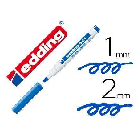 ROTULADOR EDDING PARA PIZARRA BLANCA 661 COLOR AZUL PUNTA REDONDA 1...