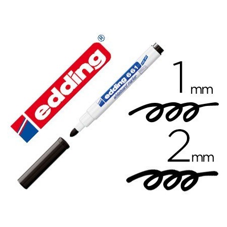 ROTULADOR EDDING PARA PIZARRA BLANCA 661 COLOR NEGRO PUNTA REDONDA ...