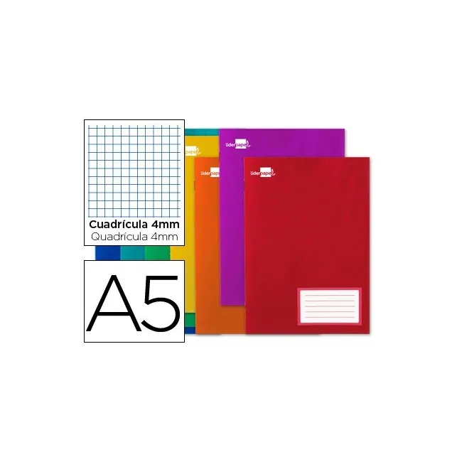 LIBRETA LIDERPAPEL WRITE A5 16 HOJAS 60G/M2CUADRO 4MM CON MARGEN