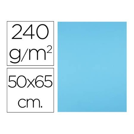CARTULINA LIDERPAPEL 50X65 CM 240G/M2 AZUL TURQUESA