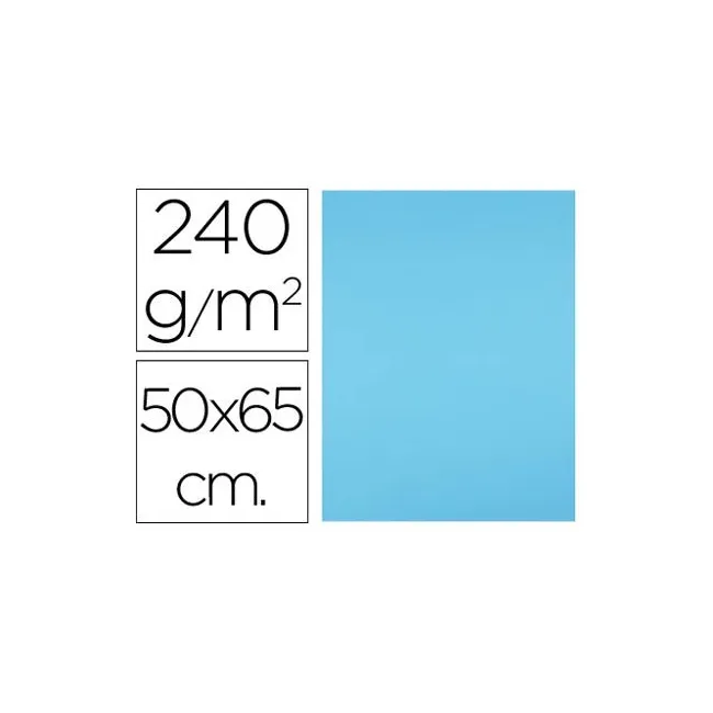 CARTULINA LIDERPAPEL 50X65 CM 240G/M2 AZUL TURQUESA