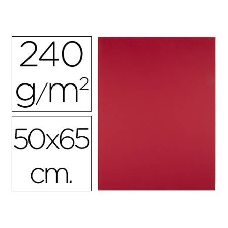 CARTULINA LIDERPAPEL 50X65 CM 240G/M2 ROJO NAVIDAD