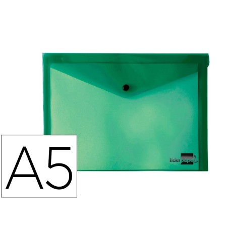 CARPETA LIDERPAPEL DOSSIER BROCHE 34353 POLIPROPILENO DIN A5 VERDE ...