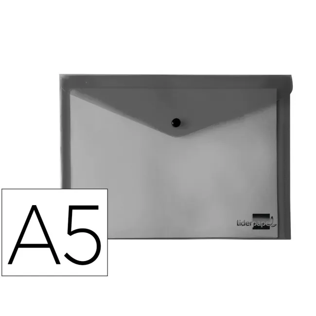 CARPETA LIDERPAPEL DOSSIER BROCHE POLIPROPILENO DIN A5 NEGRO OPACO