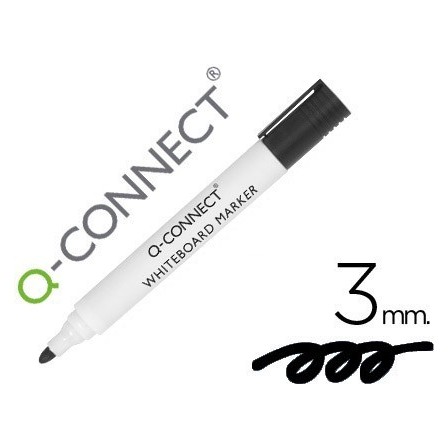 ROTULADOR Q-CONNECT PIZARRA BLANCA COLOR NEGRO PUNTA REDONDA 3.0 MM