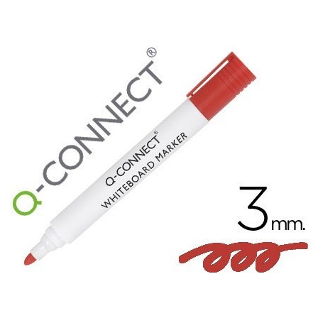 ROTULADOR Q-CONNECT PIZARRA BLANCA COLOR ROJO PUNTA REDONDA 3.0 MM