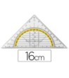 ESCUADRA LIDERPAPEL GEOMETRIA 16 CM PLASTICO CRISTAL CON PESTAÑA DE...