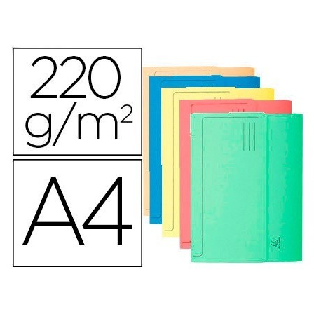 SUBCARPETA CARTULINA CON BOLSA EXACOMPTA DIN A4 COLORES SURTIDOS 22...