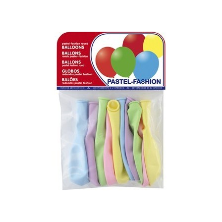GLOBOS PASTEL CLARO BOLSA DE 10 UNIDADES SURTIDAS