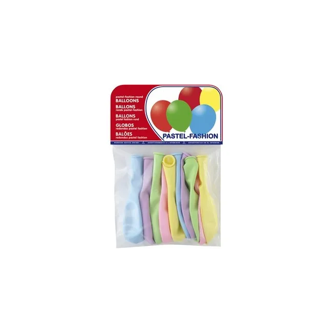 GLOBOS PASTEL CLARO BOLSA DE 10 UNIDADES SURTIDAS
