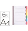 SEPARADOR EXACOMPTA CARTULINA JUEGO DE 6 SEPARADORES DIN A4 MULTITA...