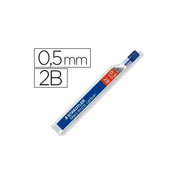 MINAS STAEDTLER MARS MICRO GRAFITO 0,5 MM 2B TUBO CON 12 UNIDADES