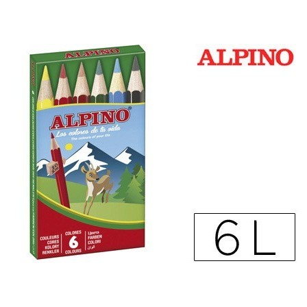 LAPICES DE COLORES ALPINO 651 C/DE 6 COLORES CORTOS