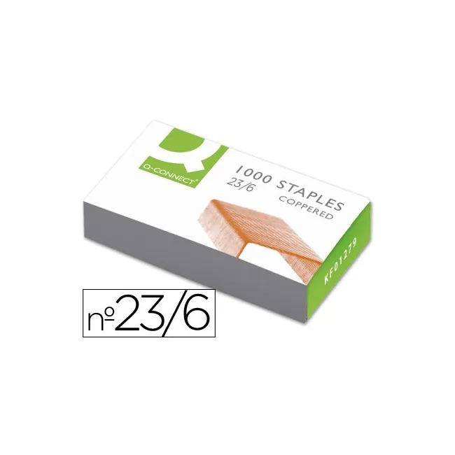 GRAPAS Q-CONNECT Nº 23/6 -COBREADAS -CAJA DE 1000