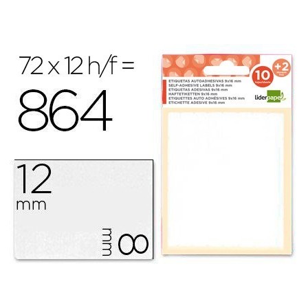 ETIQUETAS LIDERPAPEL SOBRE DE 10 H. + 2 H. OBSEQUIO 8X12 MM -72 UNI...