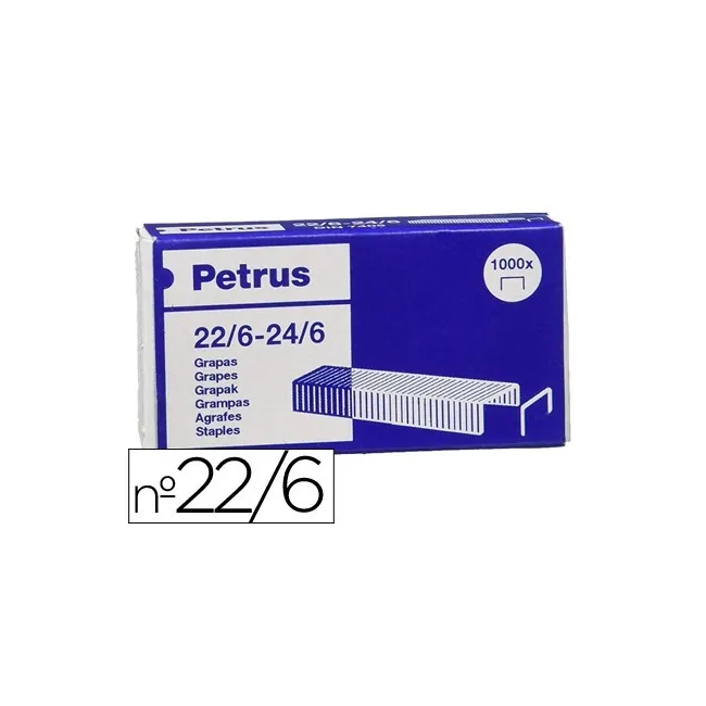 GRAPAS PETRUS Nº 22/6 GALVANIZADA CAJA DE 1000 UNIDADES