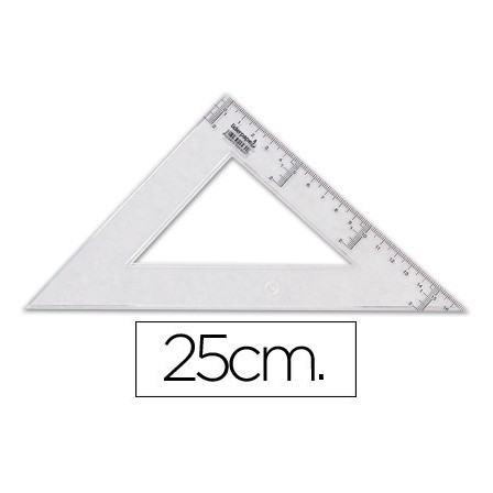 ESCUADRA LIDERPAPEL 25 CM PLASTICO CRISTAL