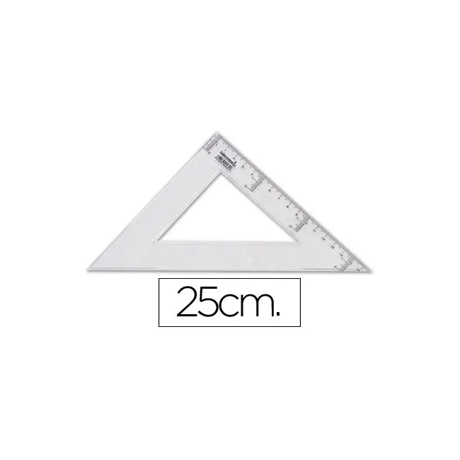 ESCUADRA LIDERPAPEL 25 CM PLASTICO CRISTAL