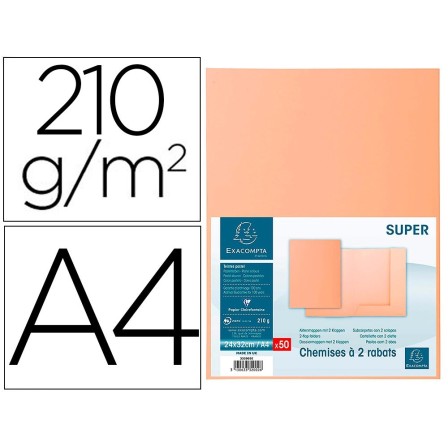 SUBCARPETA CARTULINA CON 2 SOLAPAS EXACOMPTA DIN A4 GAMA SUPER CREM...