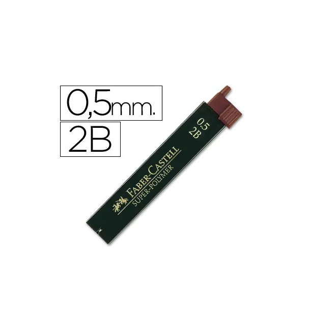 MINAS FABER GRAFITO 9065 0,5 MM 2B -ESTUCHE DE 12 MINAS