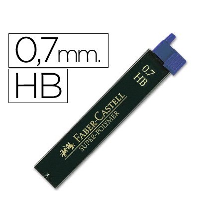 MINAS FABER GRAFITO 9067 0,7 MM HB -ESTUCHE DE 12 MINAS