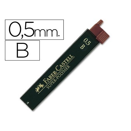 MINAS FABER GRAFITO 9065 0,5 MM B -ESTUCHE DE 12 MINAS