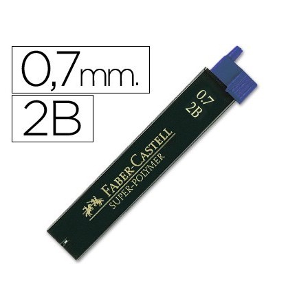 MINAS FABER GRAFITO 9067 0,7 MM 2B -ESTUCHE DE 12 MINAS
