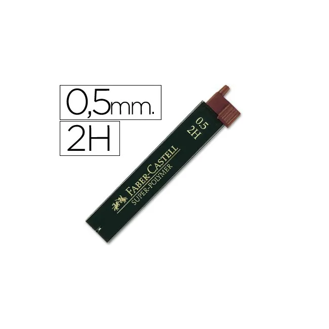 MINAS FABER GRAFITO 9065 0,5 MM 2H -ESTUCHE DE 12 MINAS