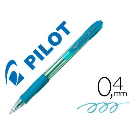 BOLIGRAFO PILOT SUPER GRIP CELESTE -RETRACTIL -SUJECION DE CAUCHO -...