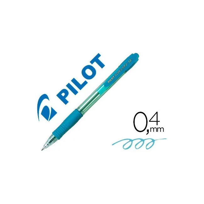 BOLIGRAFO PILOT SUPER GRIP CELESTE -RETRACTIL -SUJECION DE CAUCHO -...
