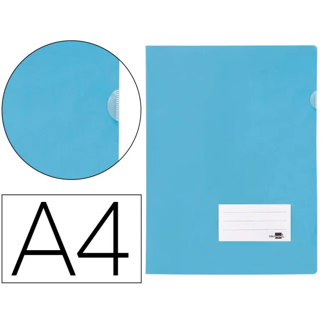 CARPETA LIDERPAPEL DOSSIER A4 UÑERO CELESTE OPACO