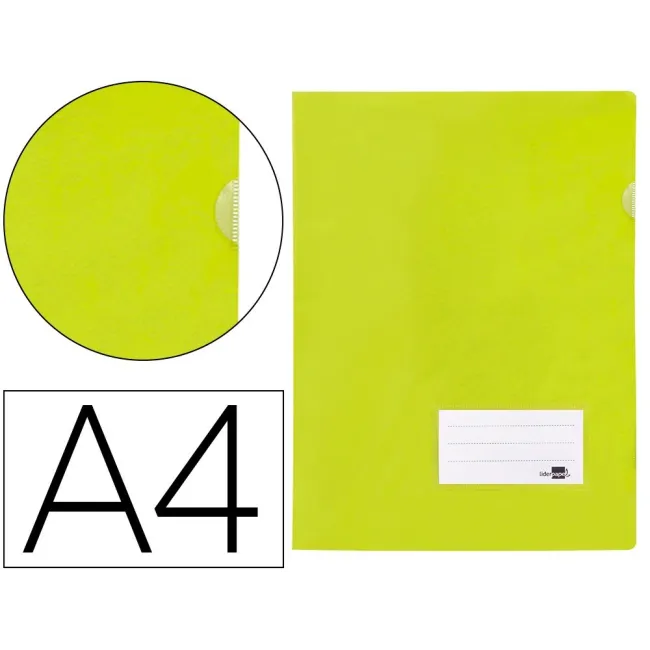 CARPETA LIDERPAPEL DOSSIER A4 UÑERO AMARILLO FLUOR OPACO